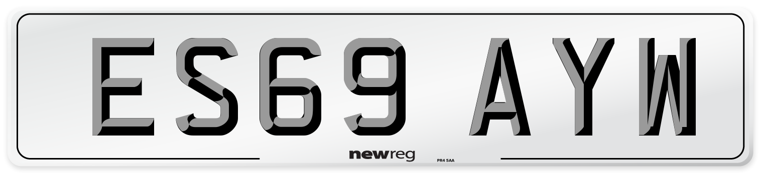 ES69 AYW Number Plate from New Reg